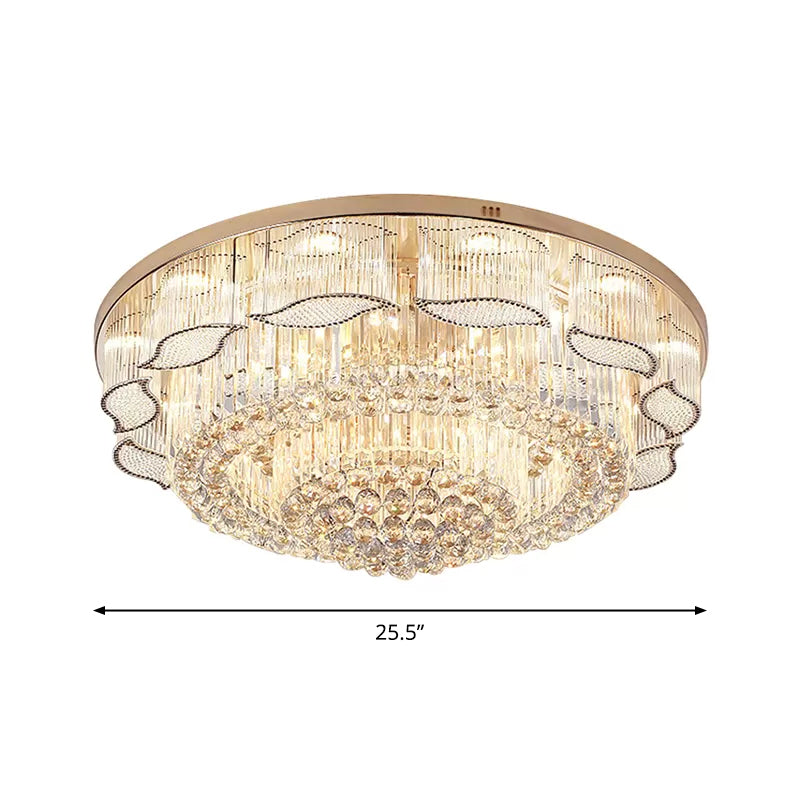 Flower Shaped Flushmount Ceiling Lamp Modern Clear Crystal 7-Light Living Room Flush Light Fixture Clearhalo 'Ceiling Lights' 'Close To Ceiling Lights' 'Close to ceiling' 'Flush mount' Lighting' 2336099
