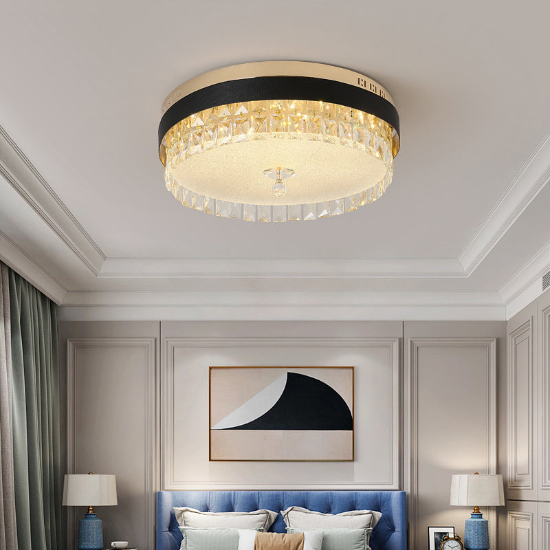 Bedroom LED Ceiling Lighting Minimalist Clear Flush Mount with Round Crystal Shade Clearhalo 'Ceiling Lights' 'Close To Ceiling Lights' 'Close to ceiling' 'Flush mount' Lighting' 2336158