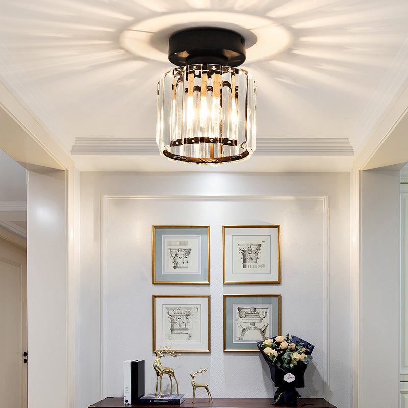 Small Ceiling Mounted Light Modern Crystal 1-Light Corridor Semi Flush Mount Lamp Clearhalo 'Ceiling Lights' 'Close To Ceiling Lights' 'Close to ceiling' 'Semi-flushmount' Lighting' 2336288