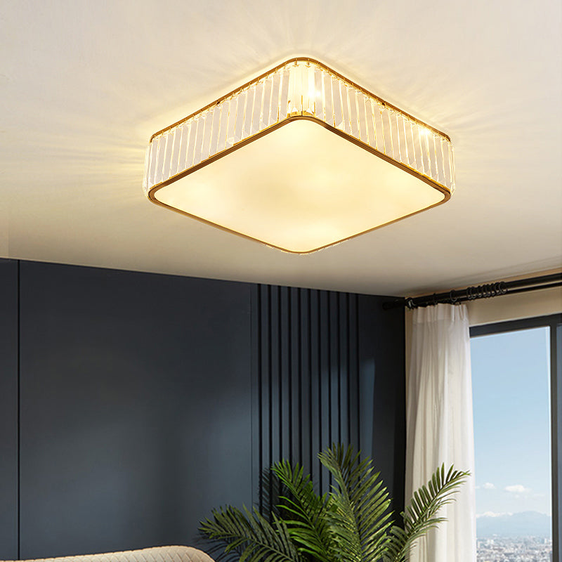K9 Crystal Square Flush Mount Lighting Fixture Minimalist Ceiling Flush Mount for Bedroom Clearhalo 'Ceiling Lights' 'Close To Ceiling Lights' 'Close to ceiling' 'Flush mount' Lighting' 2336301