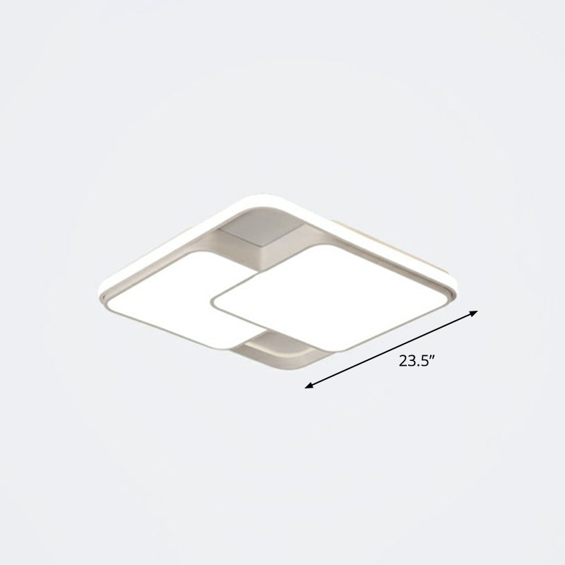 Overlapping Ceiling Flush Light Nordic Acrylic Bedroom LED Flush-Mount Light Fixture White 23.5" Remote Control Stepless Dimming Clearhalo 'Ceiling Lights' 'Close To Ceiling Lights' 'Close to ceiling' 'Flush mount' Lighting' 2336356