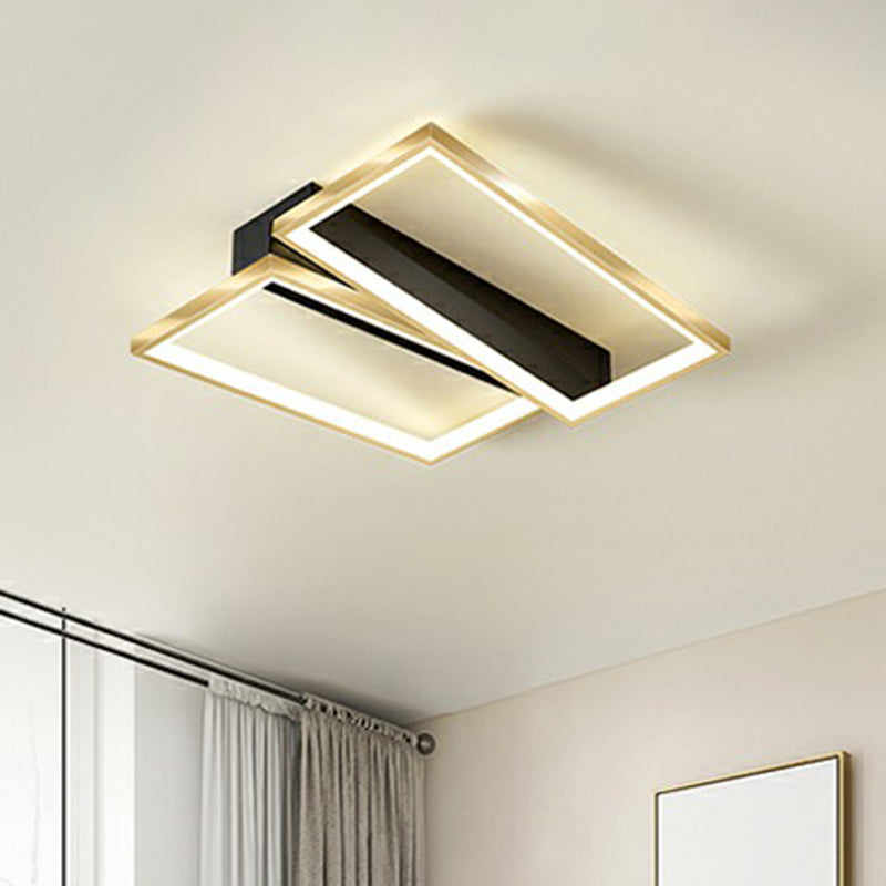 Geometrical Flush Ceiling Light Fixture Simplicity Acrylic Bedroom Flushmount in Black-Gold Clearhalo 'Ceiling Lights' 'Close To Ceiling Lights' 'Close to ceiling' 'Flush mount' Lighting' 2336480