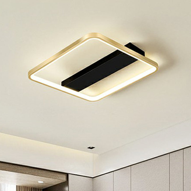 Geometrical Flush Ceiling Light Fixture Simplicity Acrylic Bedroom Flushmount in Black-Gold Clearhalo 'Ceiling Lights' 'Close To Ceiling Lights' 'Close to ceiling' 'Flush mount' Lighting' 2336487