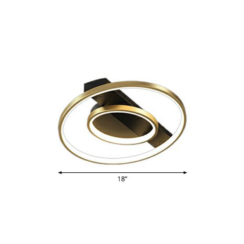 Gold Finish Round Led Flush Ceiling Light Modern Metallic Flushmount Lighting for Bedroom Gold Remote Control Stepless Dimming Circle Clearhalo 'Ceiling Lights' 'Close To Ceiling Lights' 'Close to ceiling' 'Flush mount' Lighting' 2336511