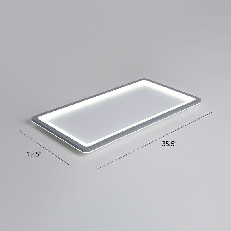 Nordic LED Ceiling Light Dark Grey Ultrathin Panel Flush Mount with Acrylic Shade Dark Gray 35.5" White Clearhalo 'Ceiling Lights' 'Close To Ceiling Lights' 'Close to ceiling' 'Flush mount' Lighting' 2336558