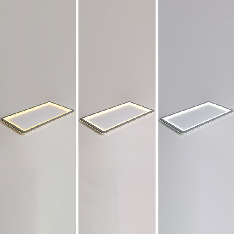 Nordic LED Ceiling Light Dark Grey Ultrathin Panel Flush Mount with Acrylic Shade Dark Gray 43" Third Gear Clearhalo 'Ceiling Lights' 'Close To Ceiling Lights' 'Close to ceiling' 'Flush mount' Lighting' 2336565