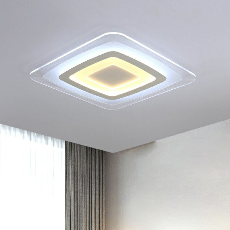 Rectangular Flushmount Ceiling Lamp Minimalist Acrylic Living Room Ultrathin LED Flush Light in White White Third Gear Clearhalo 'Ceiling Lights' 'Close To Ceiling Lights' 'Close to ceiling' 'Flush mount' Lighting' 2336579
