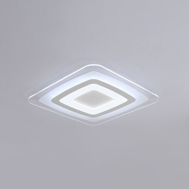 Rectangular Flushmount Ceiling Lamp Minimalist Acrylic Living Room Ultrathin LED Flush Light in White White White Clearhalo 'Ceiling Lights' 'Close To Ceiling Lights' 'Close to ceiling' 'Flush mount' Lighting' 2336580