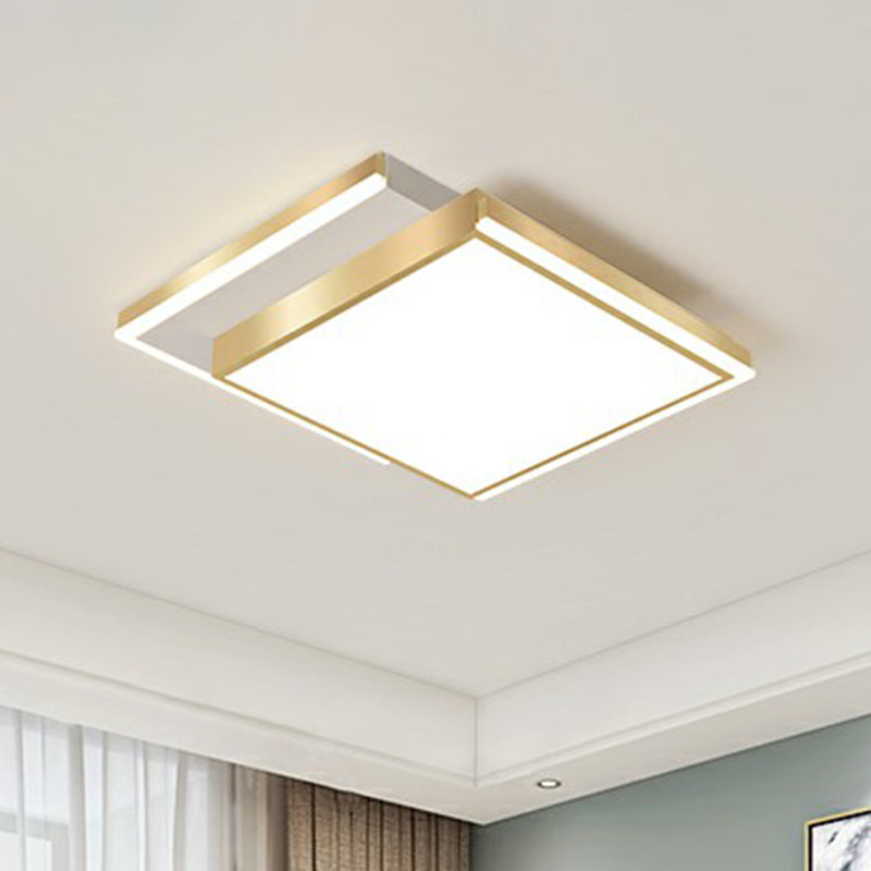 Rectangle Shaped Acrylic LED Ceiling Flush Minimalistic Gold Flush Mounted Light for Living Room Clearhalo 'Ceiling Lights' 'Close To Ceiling Lights' 'Close to ceiling' 'Flush mount' Lighting' 2336602