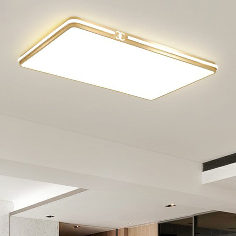 Rectangle Acrylic LED Flush Mount Lamp Contemporary Gold Finish Ceiling Flush Light Clearhalo 'Ceiling Lights' 'Close To Ceiling Lights' 'Close to ceiling' 'Flush mount' Lighting' 2336715