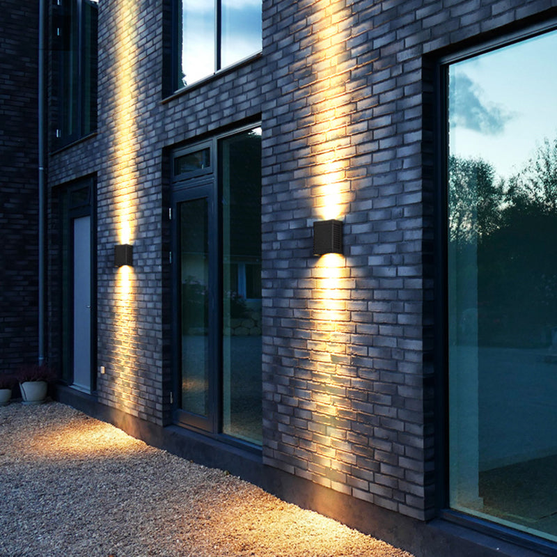 LED Garden Wall Washer Sconce Modern Black Wall Light with Rectangular Metal Shade Clearhalo 'Cast Iron' 'Glass' 'Industrial' 'Modern wall lights' 'Modern' 'Tiffany' 'Traditional wall lights' 'Wall Lamps & Sconces' 'Wall Lights' Lighting' 2336778