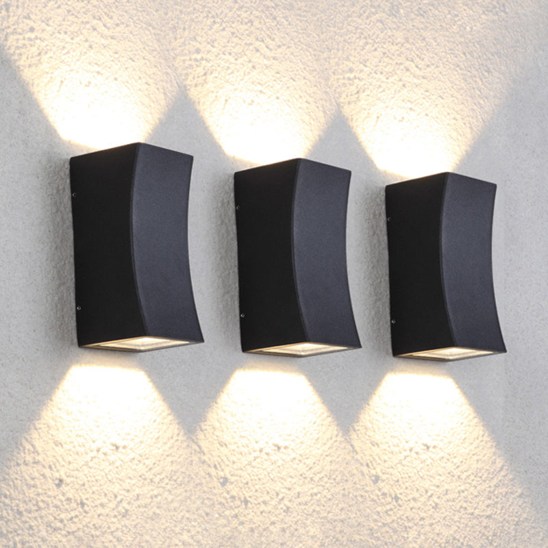 Rectangular LED Wall Lighting Ideas Minimalist Metal Terrace Wall Mount Light in Black Clearhalo 'Cast Iron' 'Glass' 'Industrial' 'Modern wall lights' 'Modern' 'Tiffany' 'Traditional wall lights' 'Wall Lamps & Sconces' 'Wall Lights' Lighting' 2336970