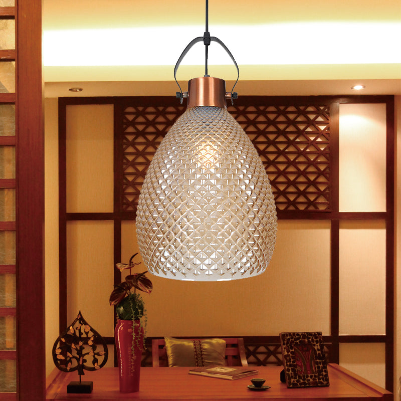 8"/10"/12" Wide Jar Suspension Pendant Colonial Amber Glass 1 Bulb Hanging Light for Bedroom Clearhalo 'Ceiling Lights' 'Glass shade' 'Glass' 'Pendant Lights' 'Pendants' Lighting' 234355