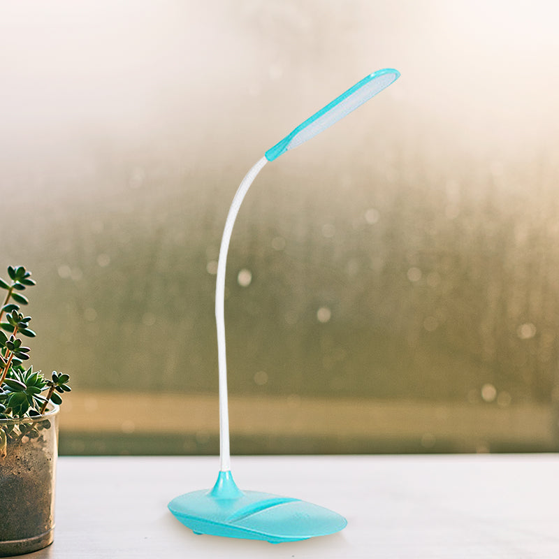 Blue/Pink/White LED Desk Lamp Contemporary Style Plastic Table Lamp for Bedside Study Clearhalo 'Desk Lamps' 'Lamps' Lighting' 234669