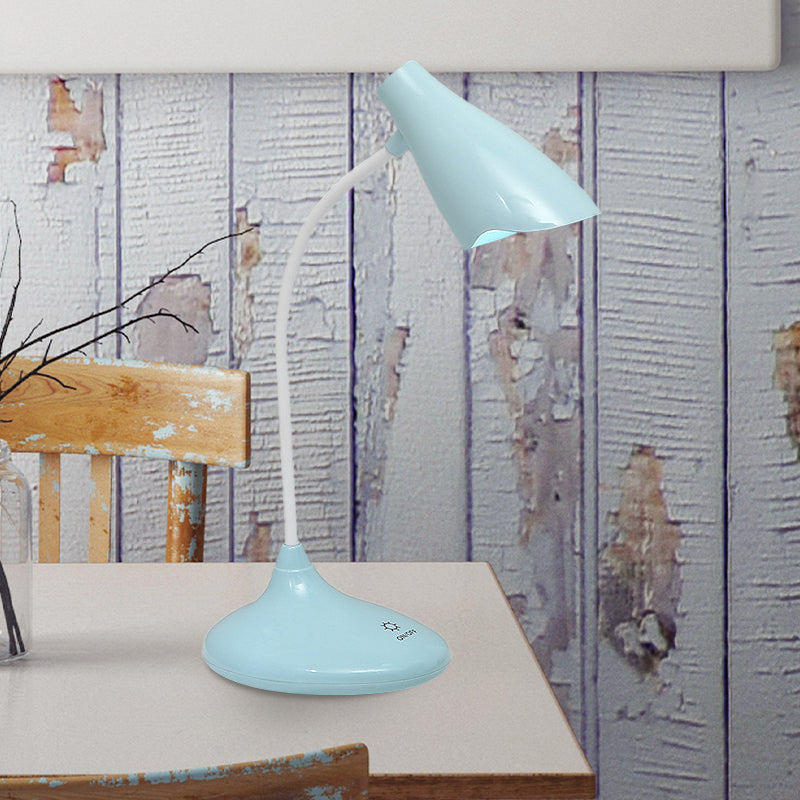 Nordic Bell Shape Standing Desk Light Touch-Sensitive Blue/Green/Pink/White LED Desk Lamp with USB Charging Port Clearhalo 'Desk Lamps' 'Lamps' Lighting' 234763
