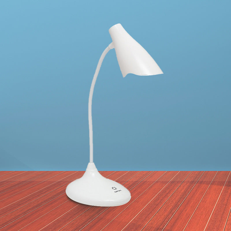 Nordic Bell Shape Standing Desk Light Touch-Sensitive Blue/Green/Pink/White LED Desk Lamp with USB Charging Port White Clearhalo 'Desk Lamps' 'Lamps' Lighting' 234765