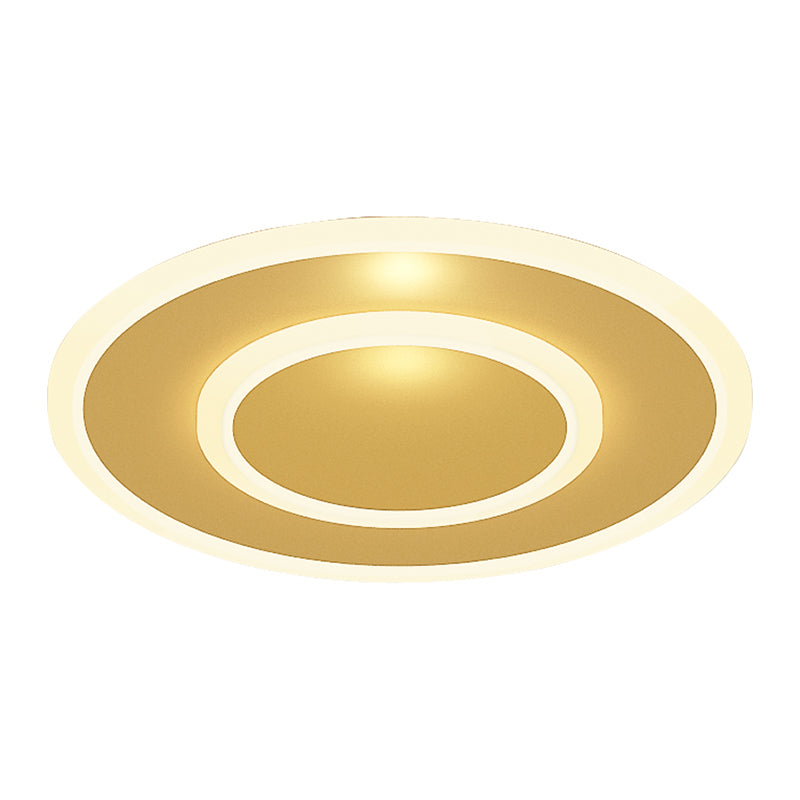 Golden Geometric Flush Ceiling Light Modern Acrylic LED Flushmount Light for Stairs Clearhalo 'Ceiling Lights' 'Close To Ceiling Lights' 'Close to ceiling' 'Flush mount' Lighting' 2353563