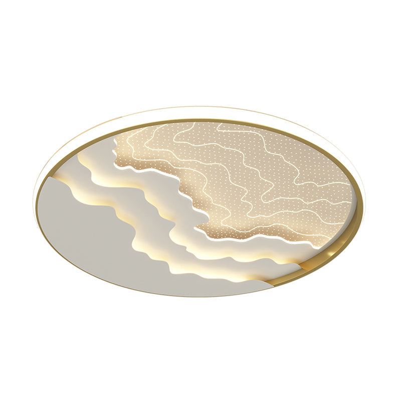 Wavy Acrylic Flush Mounted Lamp Simplicity LED Round Flush Mount Ceiling Light for Bedroom Clearhalo 'Ceiling Lights' 'Close To Ceiling Lights' 'Close to ceiling' 'Flush mount' Lighting' 2353725