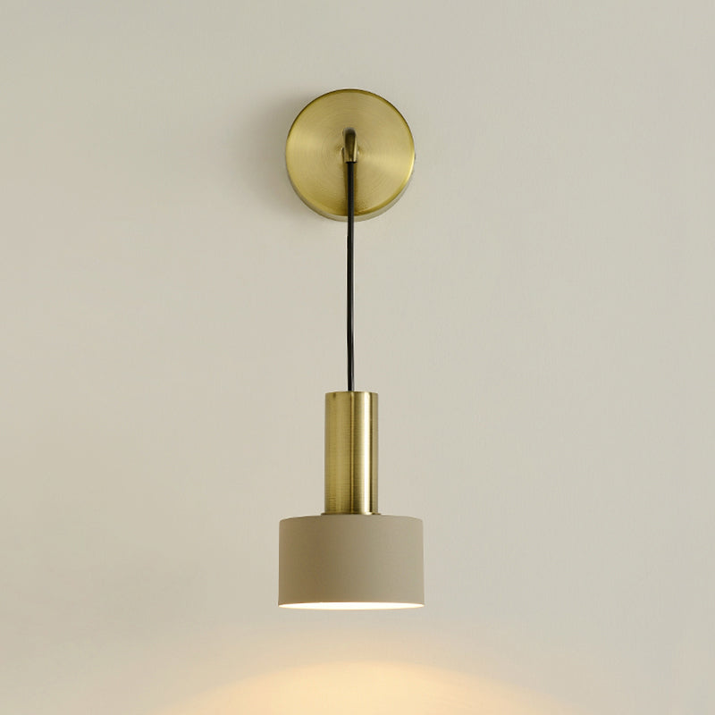 Postmodern Small Wall Hanging Light Metallic Single-Bulb Bedside Reading Wall Lamp Clearhalo 'Cast Iron' 'Glass' 'Industrial' 'Modern wall lights' 'Modern' 'Tiffany' 'Traditional wall lights' 'Wall Lamps & Sconces' 'Wall Lights' Lighting' 2356773