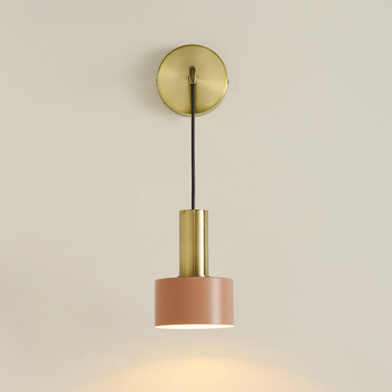 Postmodern Small Wall Hanging Light Metallic Single-Bulb Bedside Reading Wall Lamp Clearhalo 'Cast Iron' 'Glass' 'Industrial' 'Modern wall lights' 'Modern' 'Tiffany' 'Traditional wall lights' 'Wall Lamps & Sconces' 'Wall Lights' Lighting' 2356775