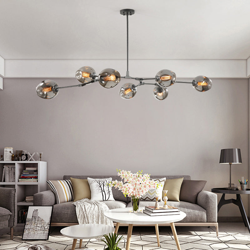 Molecule Dimpled Glass Pendant Lamp Designer Style Chandelier Light for Living Room Clearhalo 'Ceiling Lights' 'Chandeliers' 'Modern Chandeliers' 'Modern' Lighting' 2357220
