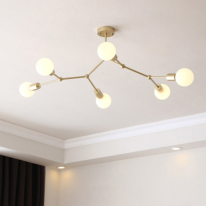 Molecular Metal Chandelier Light Minimalist Suspended Lighting Fixture for Living Room Clearhalo 'Ceiling Lights' 'Chandeliers' 'Modern Chandeliers' 'Modern' Lighting' 2357349