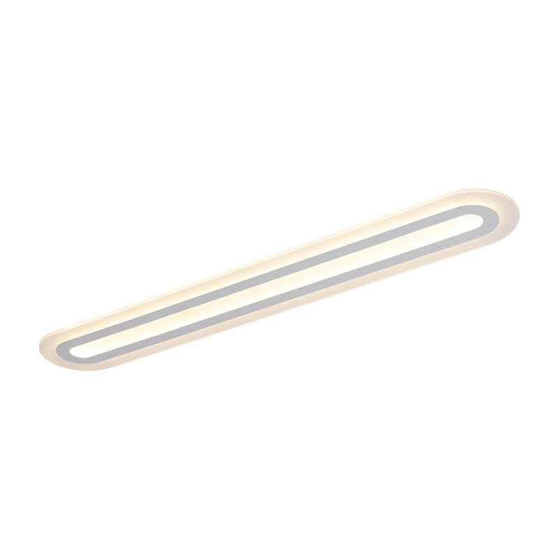 Oblong LED Ceiling Lighting Simple Style Acrylic Corridor Flush-Mount Light in White Clearhalo 'Ceiling Lights' 'Close To Ceiling Lights' 'Close to ceiling' 'Flush mount' Lighting' 2357463