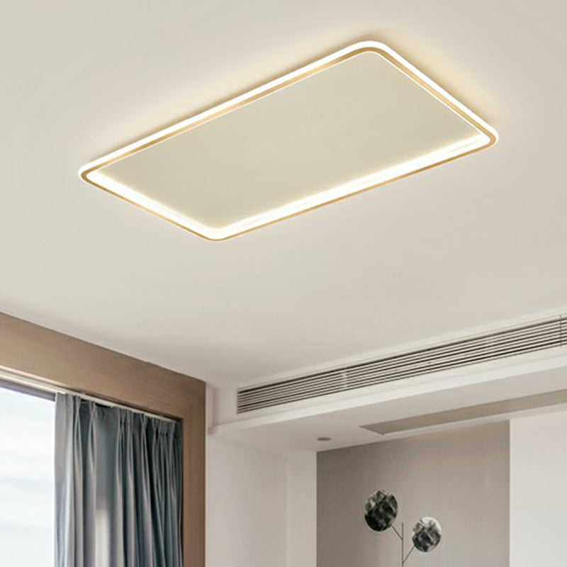 Aluminum Ultrathin LED Flush Mount Lamp Minimalism Gold Finish Ceiling Light Fixture for Bedroom Gold Clearhalo 'Ceiling Lights' 'Close To Ceiling Lights' 'Close to ceiling' 'Flush mount' Lighting' 2358024