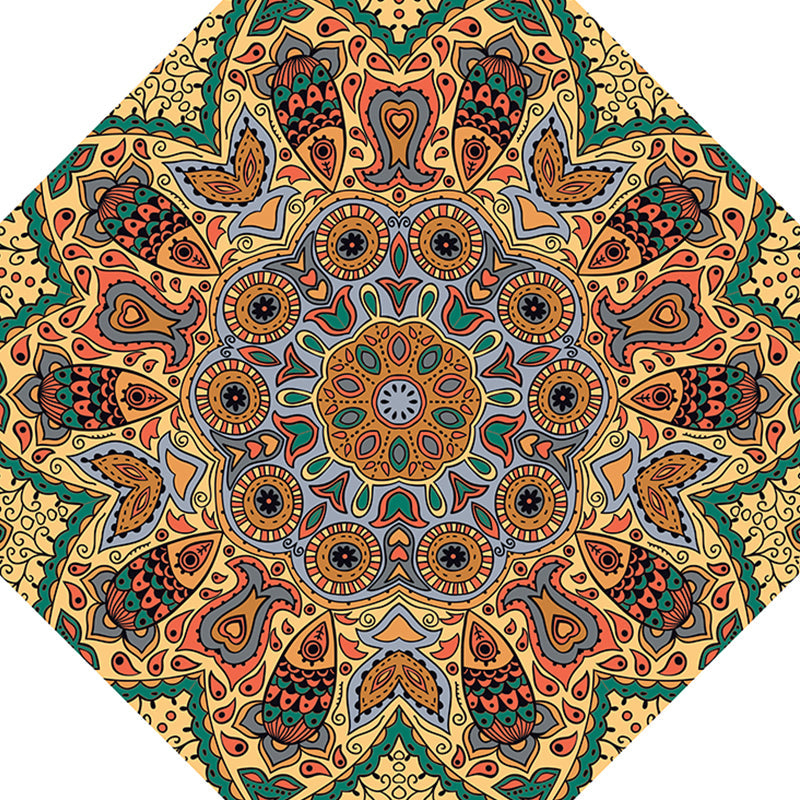 Fancy Geometric Print Rug Multi Colored Polyster Indoor Rug Easy Care Pet Friendly Washable Area Rug for Bedroom Yellow Clearhalo 'Area Rug' 'Moroccan' 'Rugs' Rug' 2361328