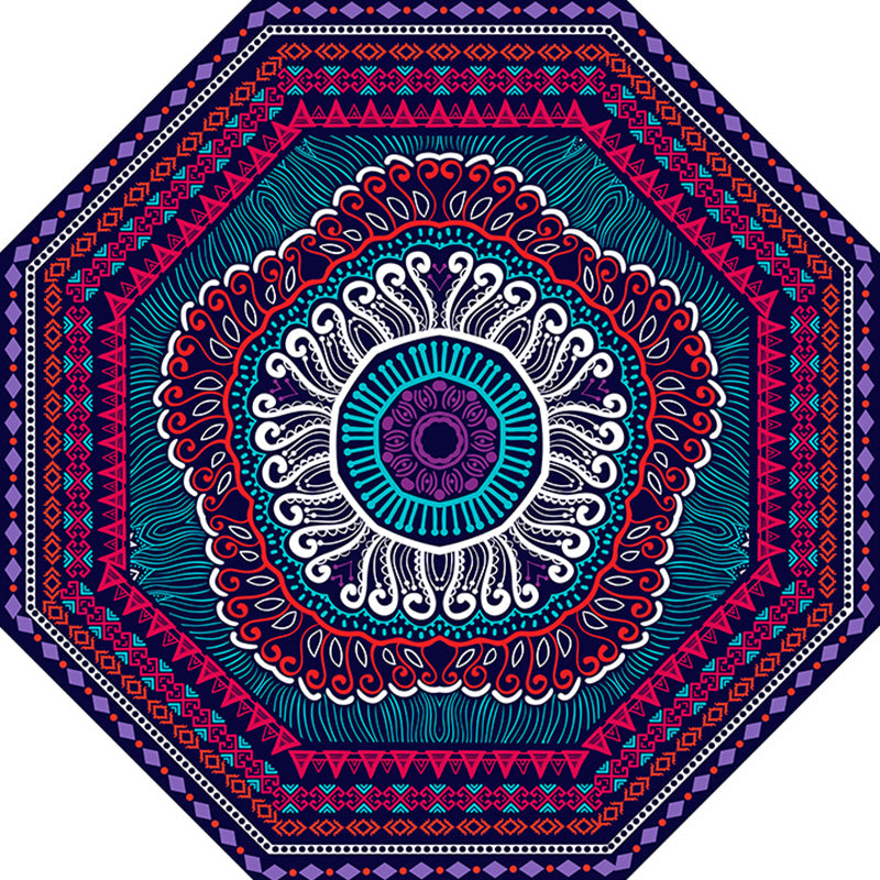 Fancy Geometric Print Rug Multi Colored Polyster Indoor Rug Easy Care Pet Friendly Washable Area Rug for Bedroom Purplish Blue Clearhalo 'Area Rug' 'Moroccan' 'Rugs' Rug' 2361333