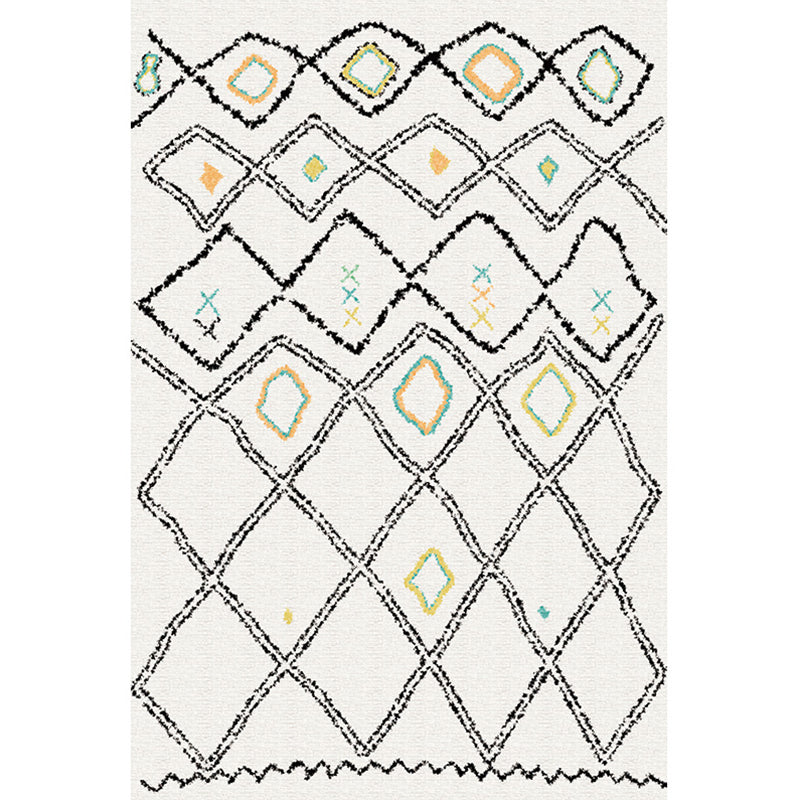Casual Geometric Pattern Rug Multi Color Synthetics Indoor Rug Non-Slip Backing Machine Washable Area Carpet for Parlor White Clearhalo 'Area Rug' 'Rugs' 'Southwestern' Rug' 2361509