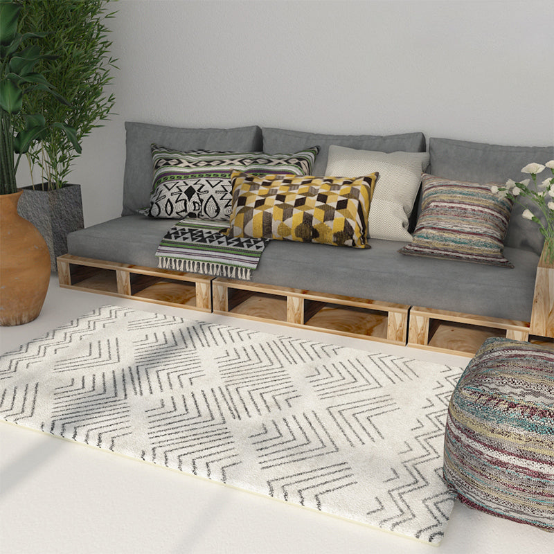 Multi-Color Comfort Rug Polypropylene Geometric Pattern Area Carpet Non-Slip Backing Stain-Resistant Indoor Rug for Decor Grey Clearhalo 'Area Rug' 'Rugs' 'Southwestern' Rug' 2361529