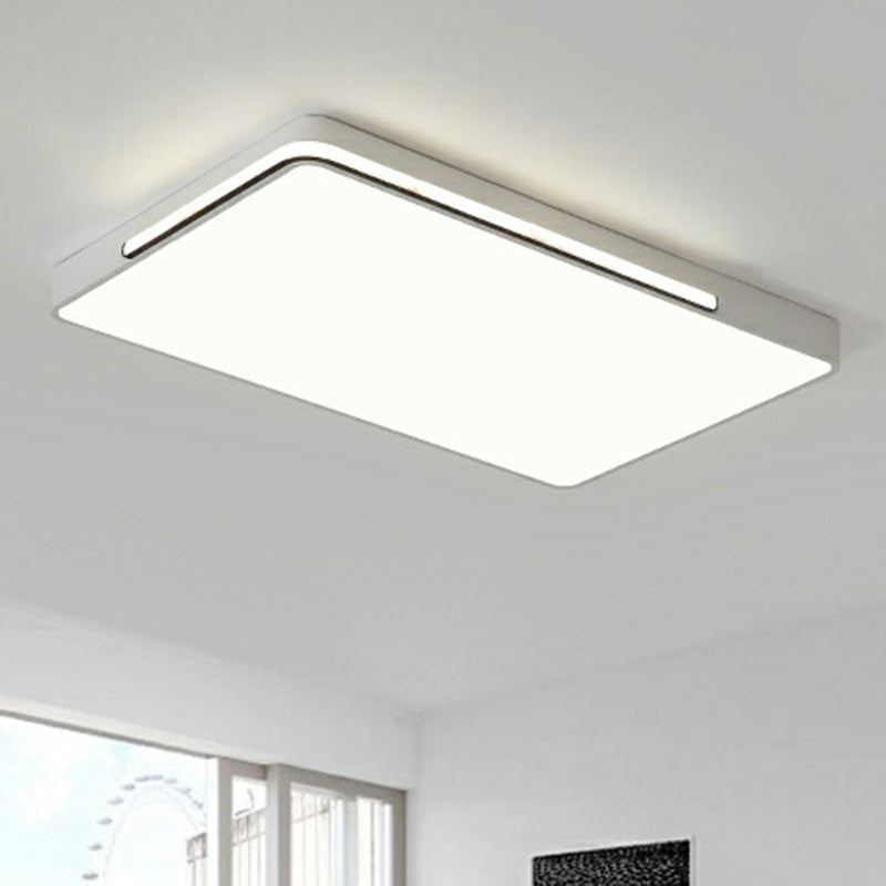 Nordic Geometric Led Surface Mount Ceiling Light Metal Living Room Flush Light Fixture in White Clearhalo 'Ceiling Lights' 'Close To Ceiling Lights' 'Close to ceiling' 'Flush mount' Lighting' 2361887