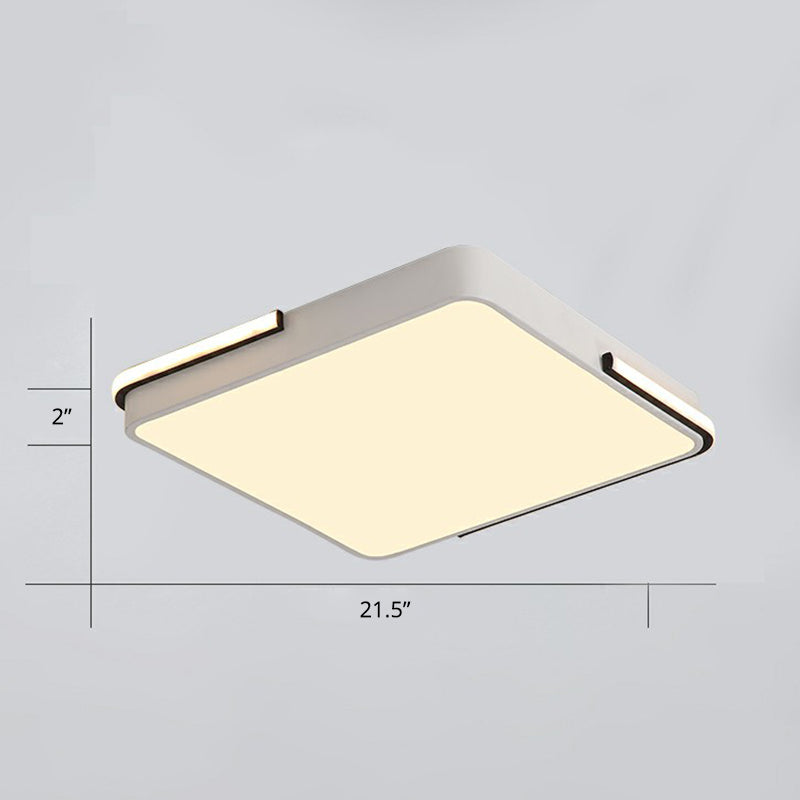 Nordic Geometric Led Surface Mount Ceiling Light Metal Living Room Flush Light Fixture in White Clearhalo 'Ceiling Lights' 'Close To Ceiling Lights' 'Close to ceiling' 'Flush mount' Lighting' 2361891