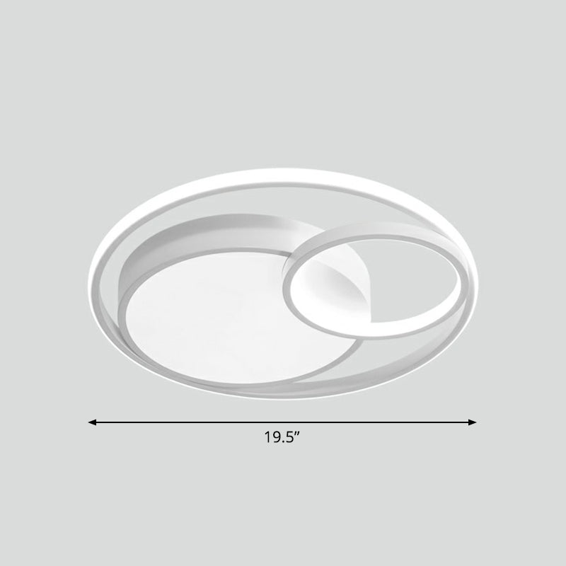 Circular Bedroom LED Ceiling Light Metallic Simplicity Flush Mount Fixture with Acrylic Diffuser White Large White Clearhalo 'Ceiling Lights' 'Close To Ceiling Lights' 'Close to ceiling' 'Flush mount' Lighting' 2361908