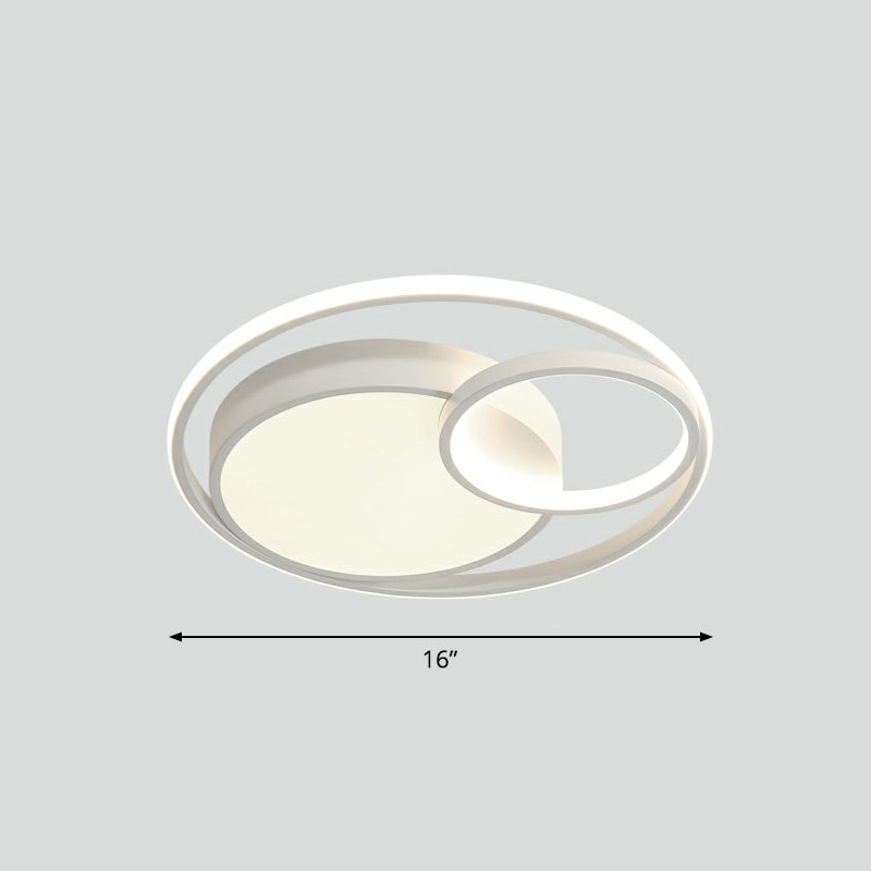 Circular Bedroom LED Ceiling Light Metallic Simplicity Flush Mount Fixture with Acrylic Diffuser White Small Third Gear Clearhalo 'Ceiling Lights' 'Close To Ceiling Lights' 'Close to ceiling' 'Flush mount' Lighting' 2361916