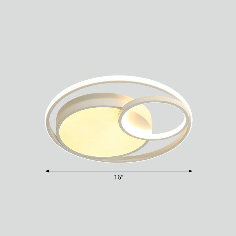 Circular Bedroom LED Ceiling Light Metallic Simplicity Flush Mount Fixture with Acrylic Diffuser White Small Remote Control Stepless Dimming Clearhalo 'Ceiling Lights' 'Close To Ceiling Lights' 'Close to ceiling' 'Flush mount' Lighting' 2361917