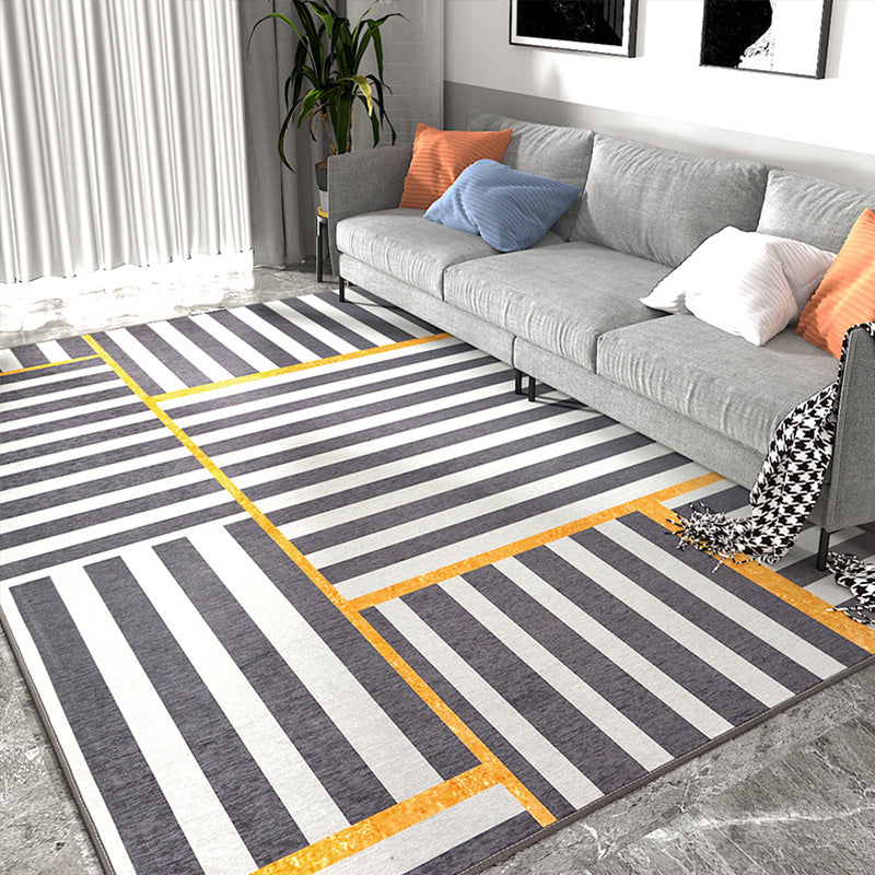 Designer Living Room Rug Multi Color Abstract Print Rug Polypropylene Non-Slip Backing Machine Washable Area Carpet Gray-Khaki Clearhalo 'Area Rug' 'Modern' 'Rugs' Rug' 2362121