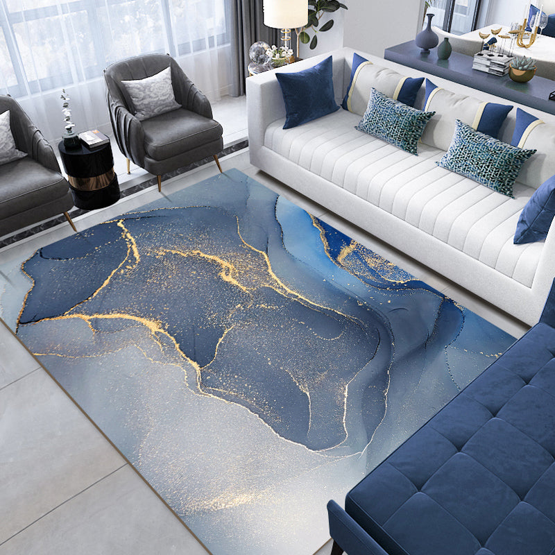 Nordic Abstract Pattern Rug Multi-Color Leather Area Rug Non-Slip Easy Care Pet Friendly Indoor Rug for Decoration Dark Blue-Gray Clearhalo 'Area Rug' 'Modern' 'Rugs' Rug' 2362141