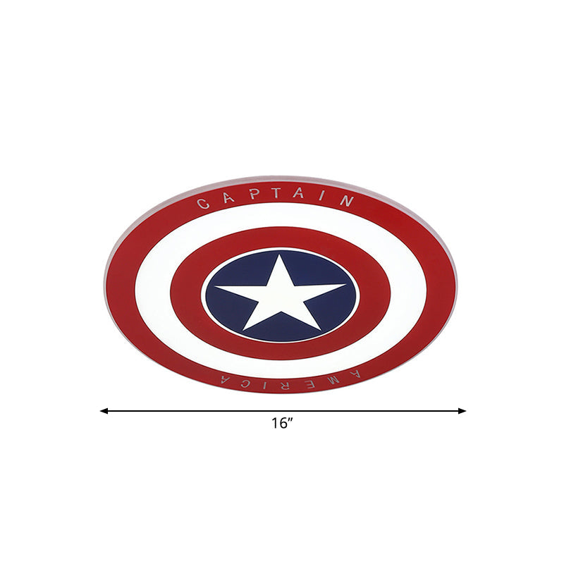 Acrylic Circular LED Ceiling Fixture with Star American Flush Mount Light in Blue and Red for Boys Bedroom Clearhalo 'Ceiling Lights' 'Close To Ceiling Lights' 'Close to ceiling' 'Flush mount' Lighting' 236217