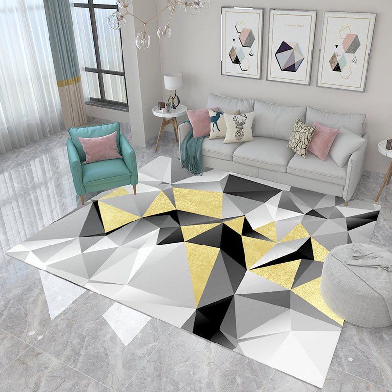 Simple Living Room Rug Multi Color Geometric Pattern Indoor Rug Synthetics Non-Slip Backing Pet Friendly Area Carpet Gray-Yellow Clearhalo 'Area Rug' 'Rug' 2362590_f7c74087-1a42-42d4-8a1c-ee124e1935c1