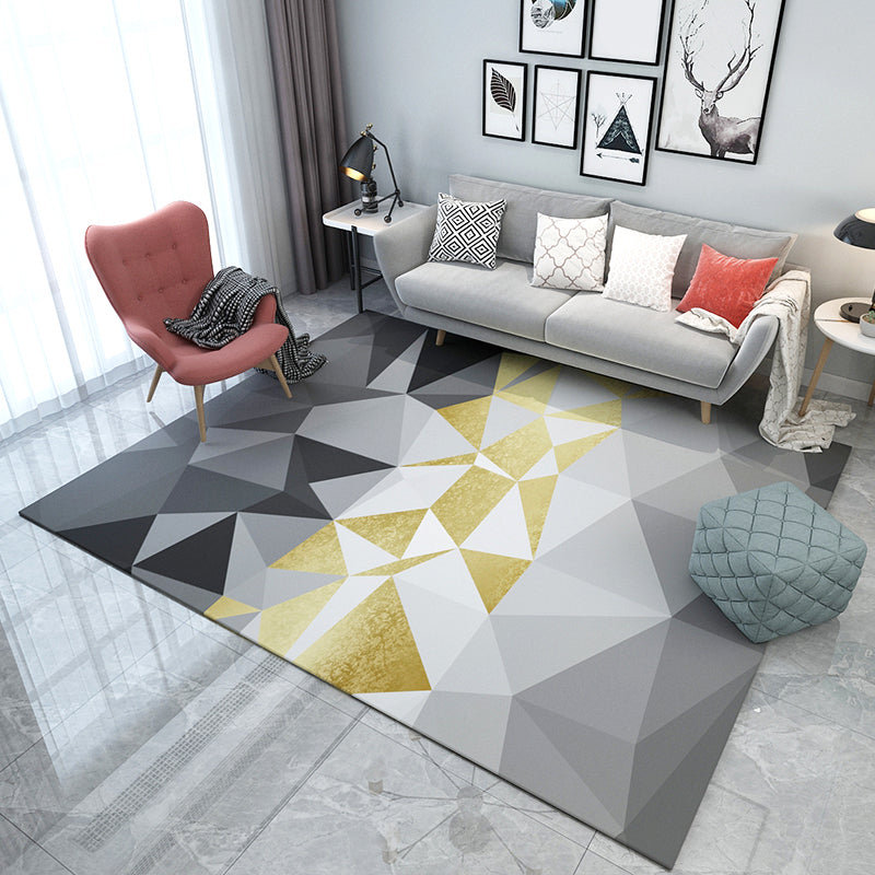 Simple Living Room Rug Multi Color Geometric Pattern Indoor Rug Synthetics Non-Slip Backing Pet Friendly Area Carpet Dark Gray-Yellow Clearhalo 'Area Rug' 'Rug' 2362592_6f9391eb-ef5c-4bf2-897c-afcc230713fd