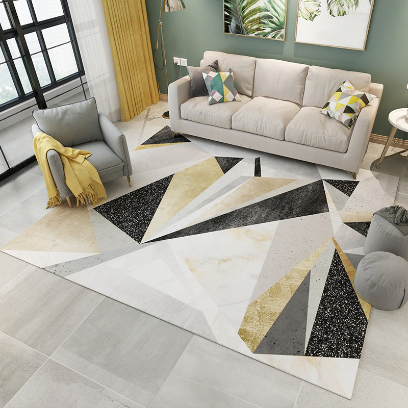 Simple Living Room Rug Multi Color Geometric Pattern Indoor Rug Synthetics Non-Slip Backing Pet Friendly Area Carpet Light Yellow Clearhalo 'Area Rug' 'Rug' 2362594_efde67b5-ca26-4f34-a087-4f870f161f34