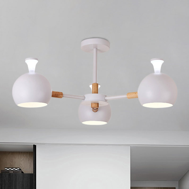 Modern Style Dome Hanging Ceiling Fixture 3 Lights Iron Pendant Light for Dining Room Clearhalo 'Ceiling Lights' 'Chandeliers' Lighting' options 236436