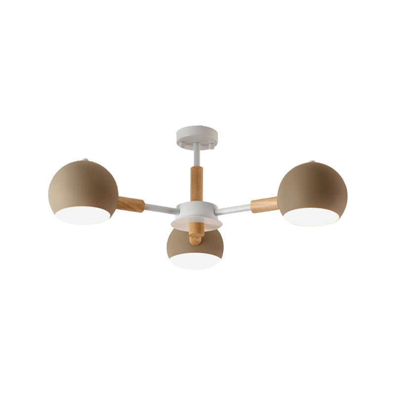 Dining Room Sphere Hanging Lamp Metal 3 Lights Simple Style Hanging Lights Clearhalo 'Ceiling Lights' 'Chandeliers' Lighting' options 236511
