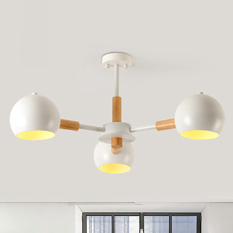 Dining Room Sphere Hanging Lamp Metal 3 Lights Simple Style Hanging Lights White Clearhalo 'Ceiling Lights' 'Chandeliers' Lighting' options 236512_44fe2866-2b0f-413d-b8a7-311498b5f8ff