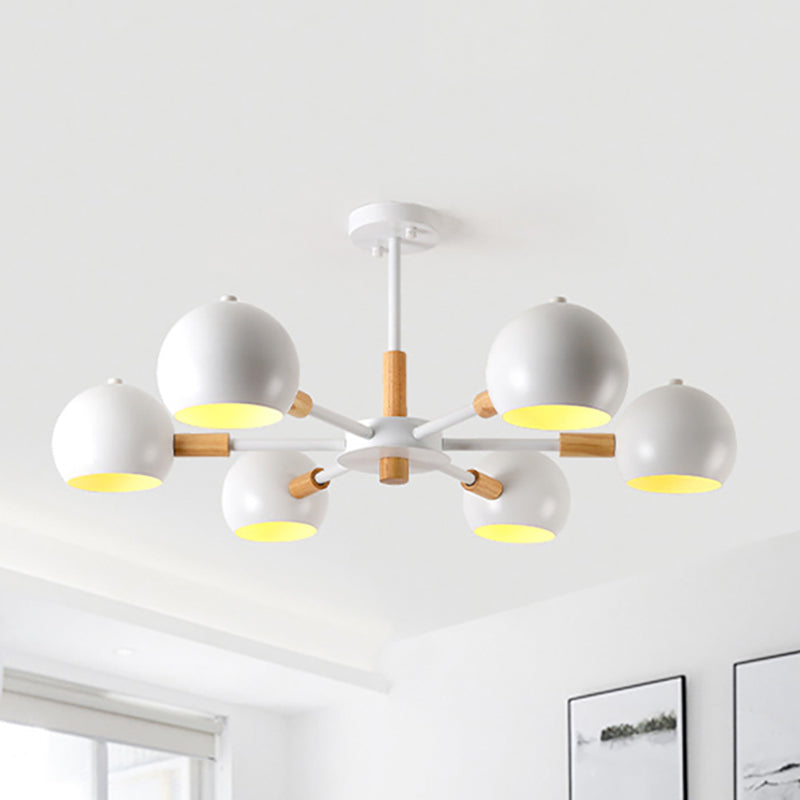 Modern Orb Hanging Chandelier 6 Lights Metal Hanging Pendant Fixture for Living Room Clearhalo 'Ceiling Lights' 'Chandeliers' Lighting' options 236523