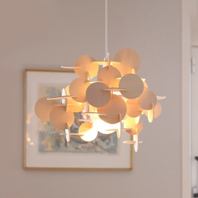Kids Dot Decoration Chandelier Wood Hanging Light for Dining Room Nursing Room Clearhalo 'Ceiling Lights' 'Chandeliers' Lighting' options 236818