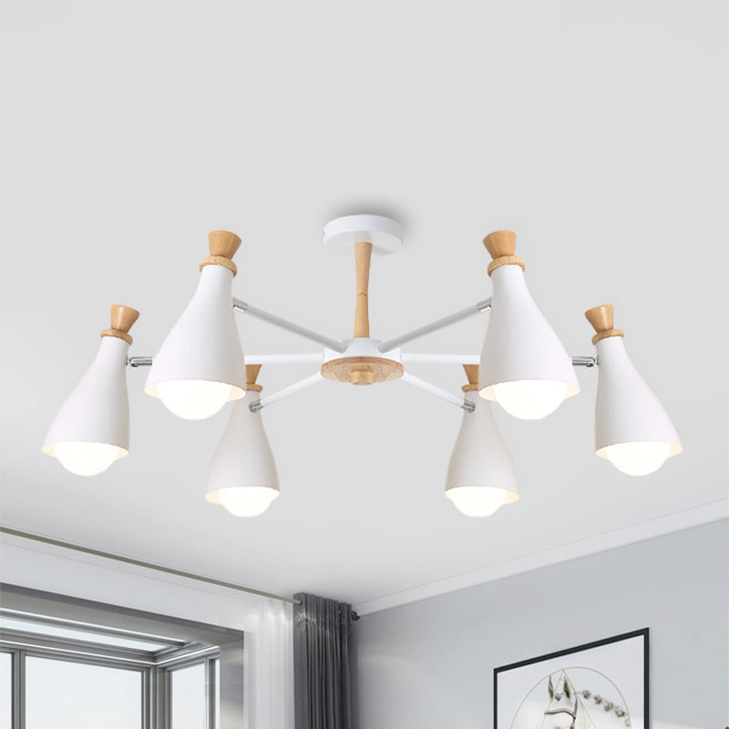 Metal Bottle Shade Chandelier Living Room Nursing Room Macaron Style Hanging Light Clearhalo 'Ceiling Lights' 'Chandeliers' Lighting' options 236861