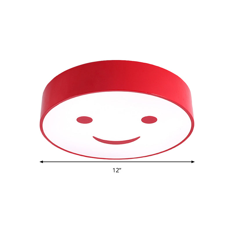 Baby Bedroom Round Flush Mount Light with Smiling Face Acrylic Kids LED Ceiling Lamp Clearhalo 'Ceiling Lights' 'Close To Ceiling Lights' 'Close to ceiling' 'Flush mount' Lighting' 237253